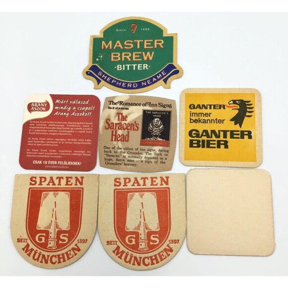 56 Beer Coaster Lot Vtg Cardboard European German Bier Pub Bar Brewery Man Cave - Picture 10 of 14
